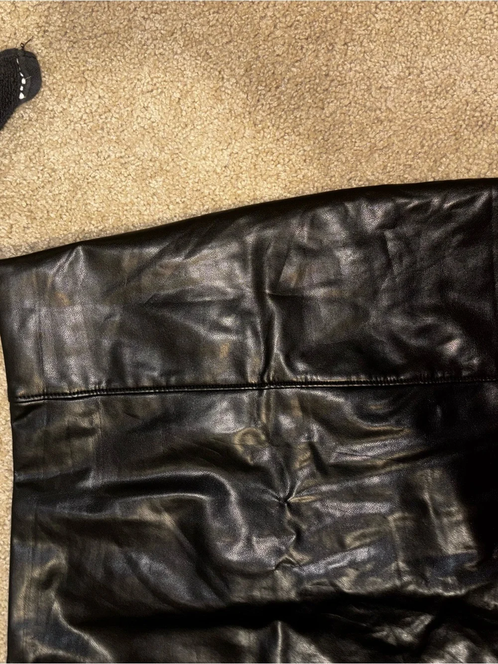 Abercrombie & Fitch Black Faux Leather Mini Skirt